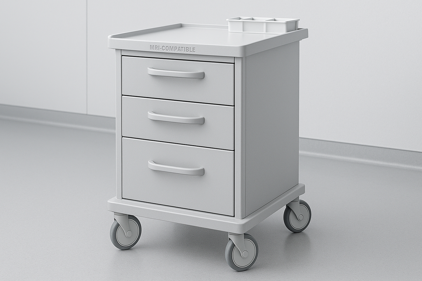 MRI-Compatible Anesthesia Trolley – Three-Drawer Composite