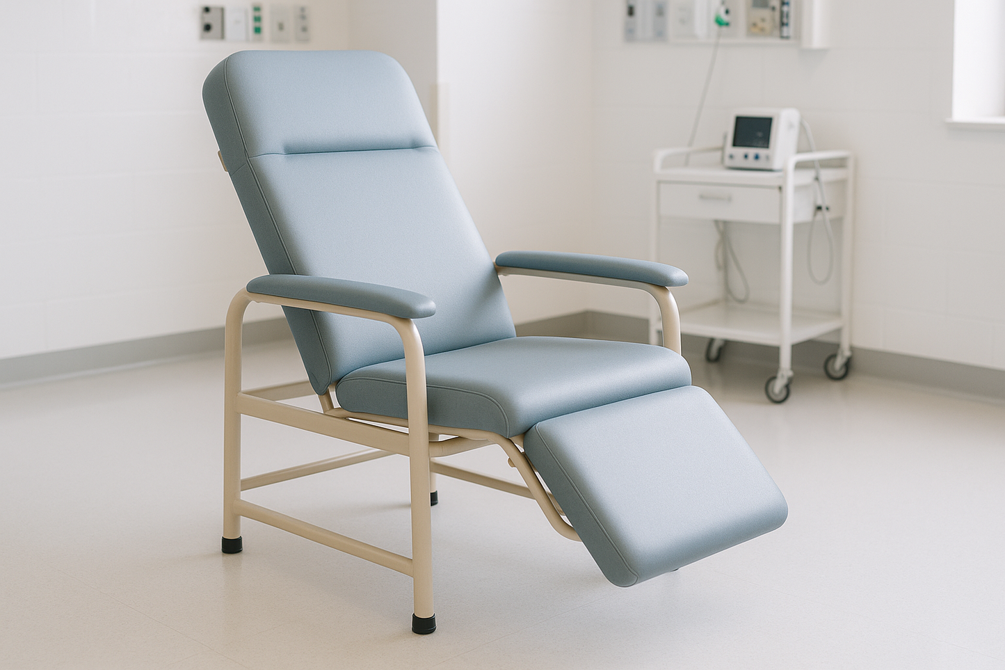 The Basic Reclining Patient Chair offers essential comfort at an affordable price. With a manually adjustable backrest and padded armrests, it’s ideal for short-term patient stays or outpatient clinics. The lightweight frame allows for easy repositioning, while the durable vinyl covering is both comfortable and easy to clean. A practical choice for hospitals seeking reliable and budget-friendly seating solutions.
