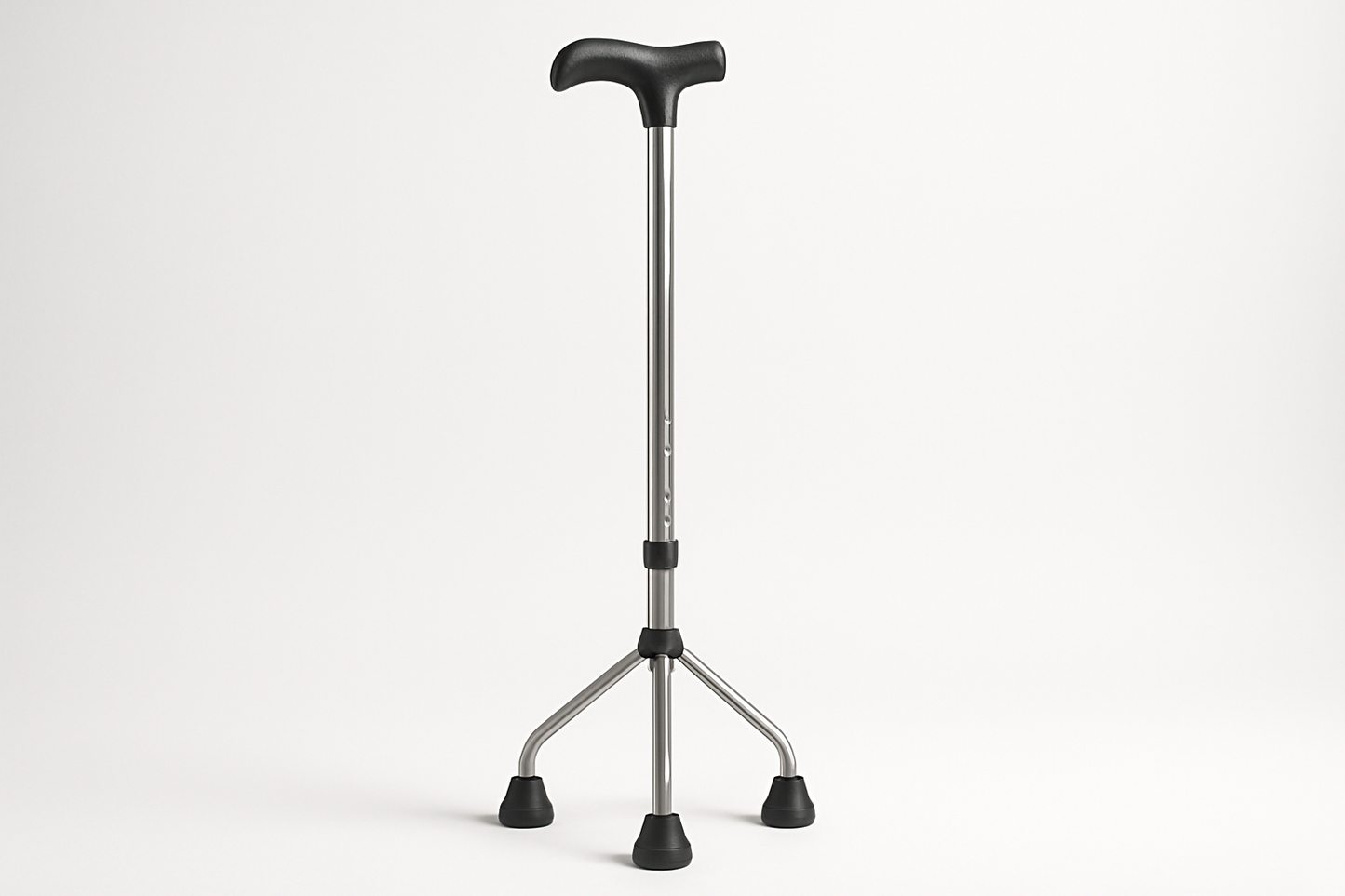 The Tripod Walking Stick provides enhanced stability for seniors and individuals needing walking assistance. Its tripod base offers better balance, while the ergonomic handle ensures a comfortable grip for extended use.
**Key Features:**
- Tripod base ensures superior balance
- Rubberized anti-slip feet
- Ergonomic handle for a secure grip
- Lightweight and adjustable aluminum shaft
- Compact design for easy storage