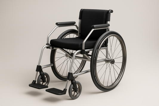 aluminium allow wheelchair with foot rests and titanium wheels