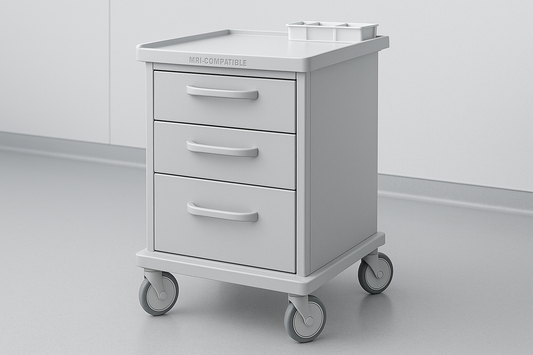 MRI-Compatible Anesthesia Trolley – Three-Drawer Composite