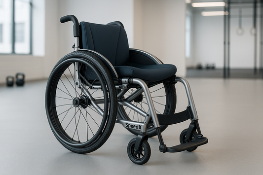 The SpeedX Active is crafted for performance and versatility with its lightweight aluminum frame, contoured seat, and ergonomic push rims. Suitable for everyday active users and entry-level sports. Anti-skid tires and easy folding mechanism make it ideal for travel and training.