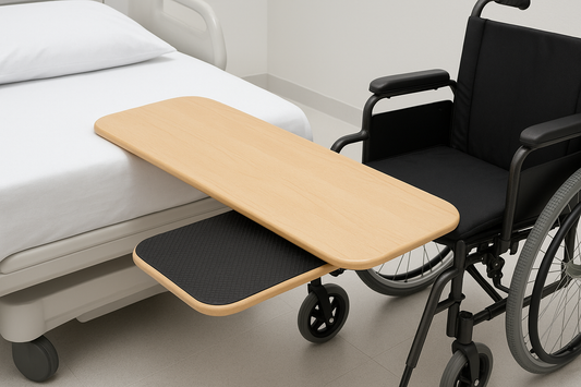 The Transfer Board is a must-have aid for patient repositioning and transfer between bed, wheelchair, or chair. Made from durable materials with a smooth top surface and anti-slip base, it ensures comfort and safety.

**Key Features:**
- Smooth surface reduces friction during transfer
- High-weight capacity durable design
- Anti-slip base keeps board stable
- Lightweight and easy to carry
- Rounded edges for patient comfort