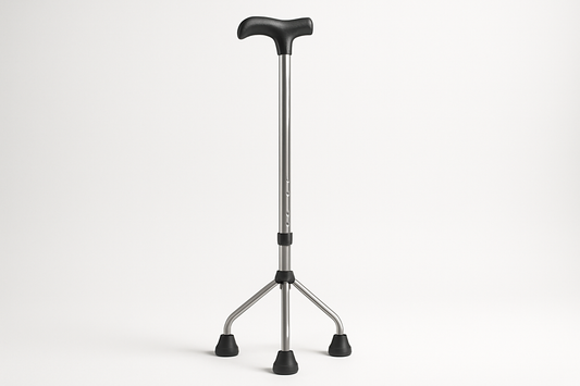 The Tripod Walking Stick provides enhanced stability for seniors and individuals needing walking assistance. Its tripod base offers better balance, while the ergonomic handle ensures a comfortable grip for extended use.

**Key Features:**
- Tripod base ensures superior balance
- Rubberized anti-slip feet
- Ergonomic handle for a secure grip
- Lightweight and adjustable aluminum shaft
- Compact design for easy storage